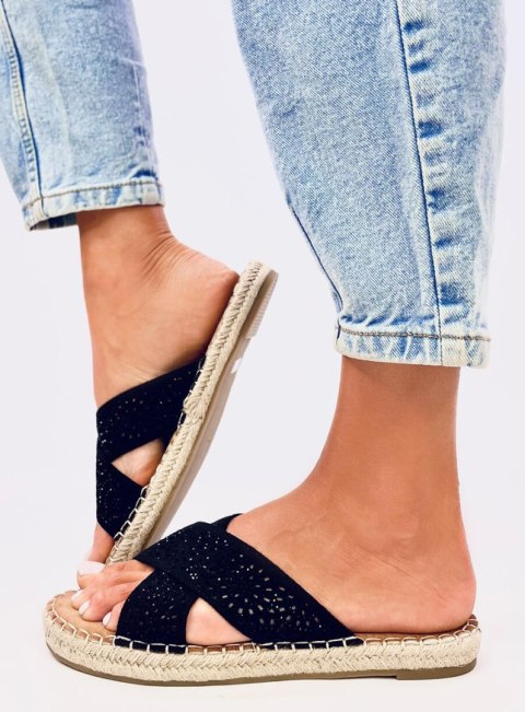 Klapki damskie espadryle BAKOU BLACK