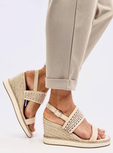 Sandałki espadryle na koturnie DEBEVE BEIGE Sandałki espadryle na koturnie DEBEVE BEIGE