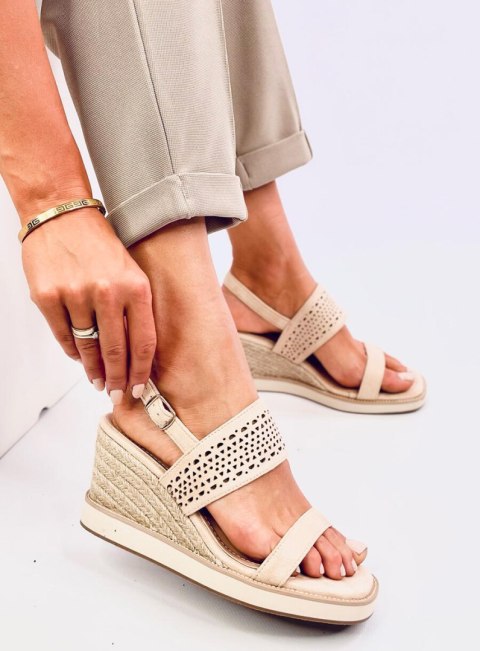 Sandałki espadryle na koturnie DEBEVE BEIGE Sandałki espadryle na koturnie DEBEVE BEIGE