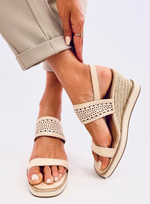 Sandałki espadryle na koturnie DEBEVE BEIGE Sandałki espadryle na koturnie DEBEVE BEIGE