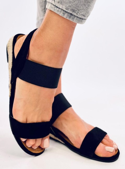 Sandałki espadryle na niskim koturnie AMALF BLACK Sandałki espadryle na niskim koturnie AMALF BLACK