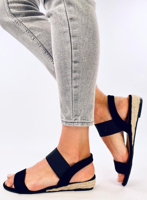 Sandałki espadryle na niskim koturnie AMALF BLACK Sandałki espadryle na niskim koturnie AMALF BLACK