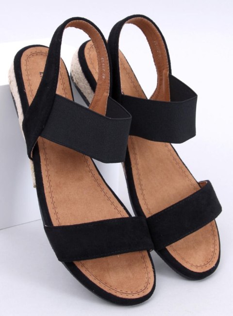 Sandałki espadryle na niskim koturnie AMALF BLACK Sandałki espadryle na niskim koturnie AMALF BLACK