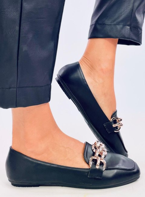 Mokasyny damskie BIANCA BLACK Mokasyny damskie BIANCA BLACK