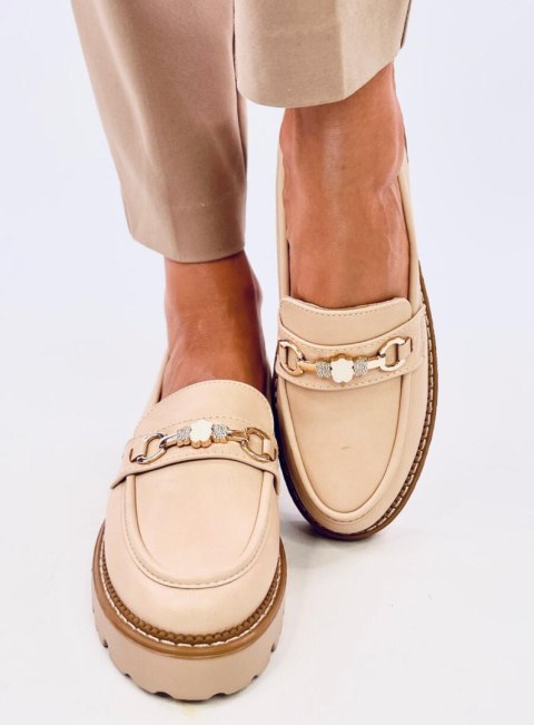 Mokasyny na platformie NIVETTI BEIGE Mokasyny na platformie NIVETTI BEIGE