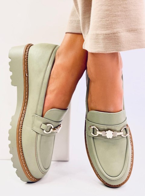 Mokasyny na platformie NIVETTI GREEN Mokasyny na platformie NIVETTI GREEN