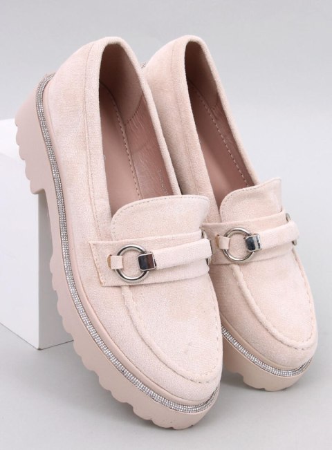 Mokasyny zamszowe wysoka podeszwa SHEADY BEIGE Mokasyny zamszowe wysoka podeszwa SHEADY BEIGE