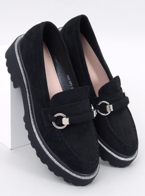Mokasyny zamszowe wysoka podeszwa SHEADY BLACK Mokasyny zamszowe wysoka podeszwa SHEADY BLACK