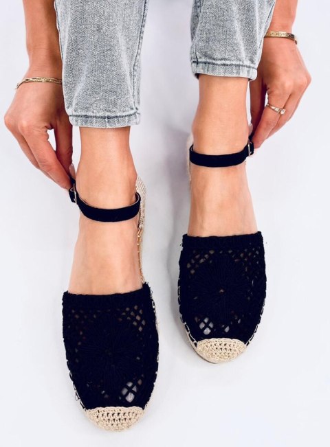 Sandałki ażurowe espadryle PREMAT BLACK