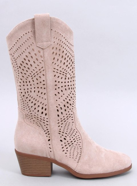 Kozaki ażurowe kowbojki HUNTER BEIGE Kozaki ażurowe kowbojki HUNTER BEIGE