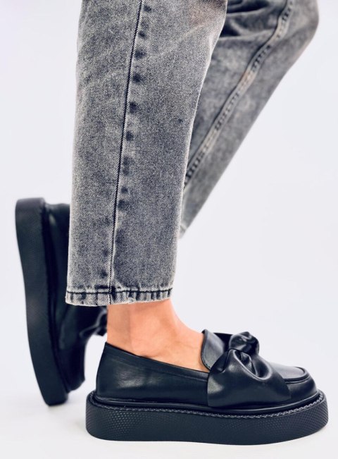 Mokasyny z kokardą STARK BLACK Mokasyny z kokardą STARK BLACK