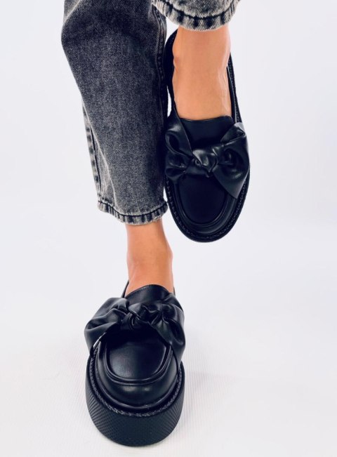 Mokasyny z kokardą STARK BLACK Mokasyny z kokardą STARK BLACK