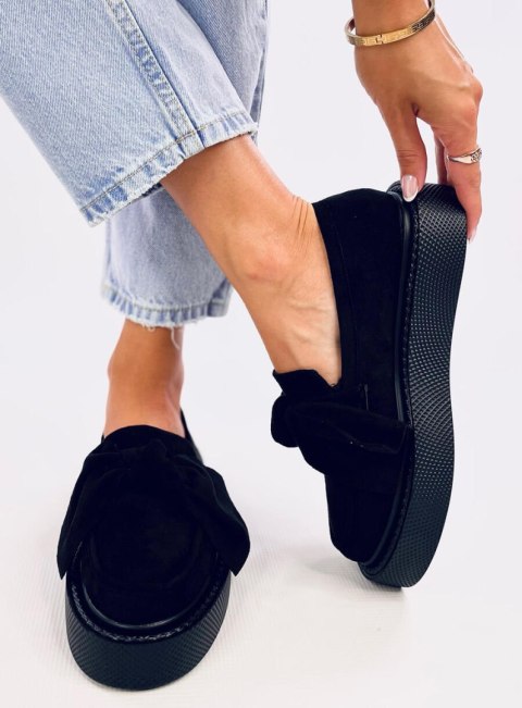 Mokasyny zamszowe z kokardą TEMPELTON BLACK Mokasyny zamszowe z kokardą TEMPELTON BLACK