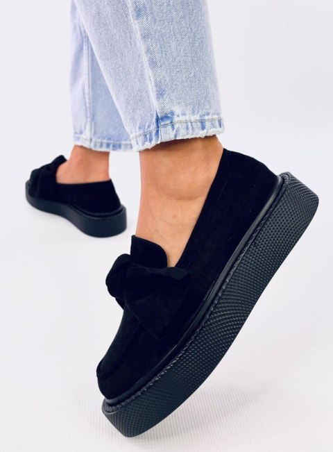Mokasyny zamszowe z kokardą TEMPELTON BLACK Mokasyny zamszowe z kokardą TEMPELTON BLACK