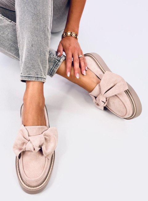 Mokasyny zamszowe z kokardą TEMPELTON PINK Mokasyny zamszowe z kokardą TEMPELTON PINK