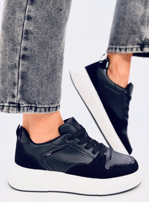 Sneakersy na wysokiej podeszwie RESTANTE BLACK