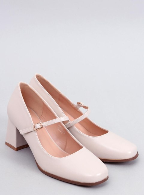Czółenka na obcasie w stylu Mary Jane KEEFEL BEIGE Czółenka na obcasie w stylu Mary Jane KEEFEL BEIGE