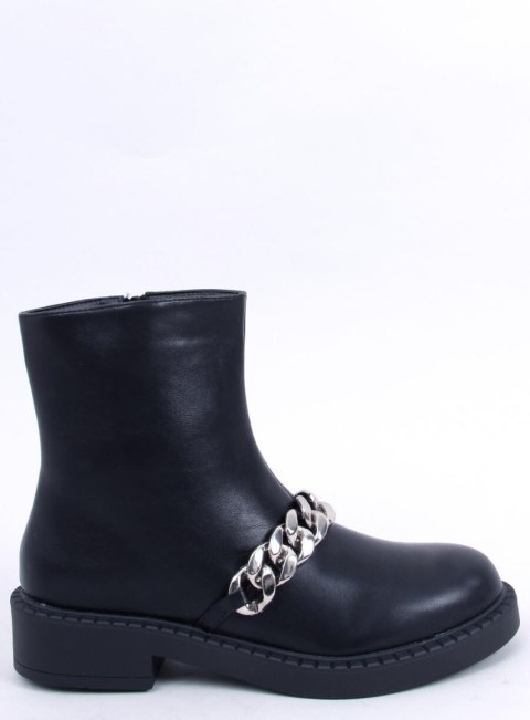 Botki damskie z łańcuszkiem FOSTER BLACK Botki damskie z łańcuszkiem FOSTER BLACK