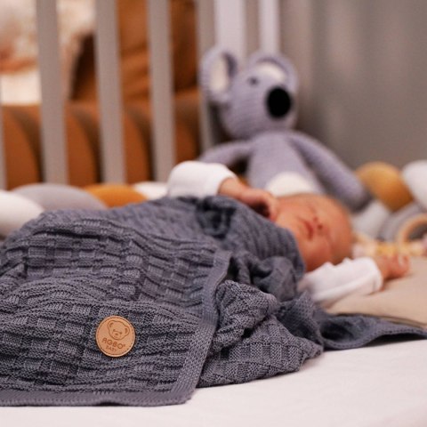 Kocyk bambusowy dla dziecka, niemowlaka, szary, delikatny Misio Kocyk bambusowy dla dziecka, niemowlaka, szary, delikatny Misio