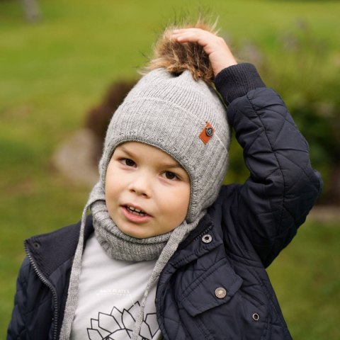 Komplet zimowy dla chłopca: czapka i komin bordowy Dominik