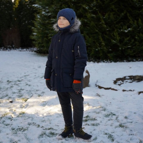 Komplet dla chłopca: czapka i komin zimowy niebieski Fin