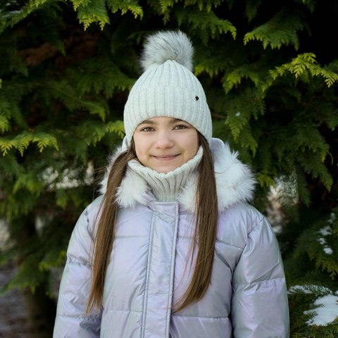Komplet zimowy dla dziewczynki: czapka i komin camelowy Wilma Komplet zimowy dla dziewczynki: czapka i komin camelowy Wilma