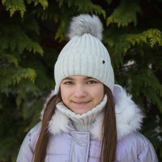 Komplet zimowy dla dziewczynki: czapka i komin szary Wilma