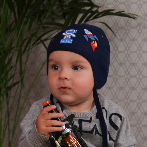 Czapka jesienna, wiosenna dla chłopca, zielona, wiązana Armin Czapka jesienna, wiosenna dla chłopca, zielona, wiązana Armin