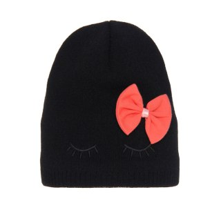 Czapka dla dziewczynki zimowa, jesienna, czarna, elegancka Serena