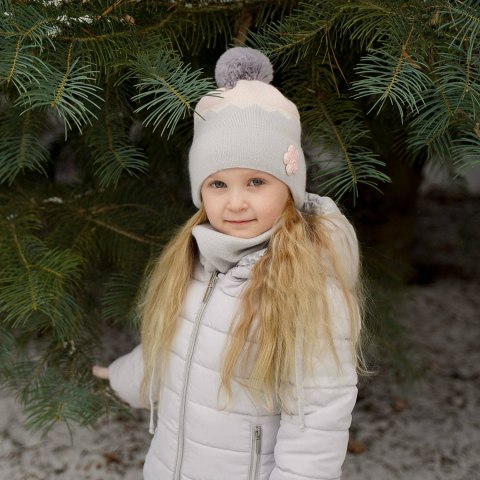 Komplet zimowy dla dziewczynki: czapka i komin miodowy Danka Komplet zimowy dla dziewczynki: czapka i komin miodowy Danka