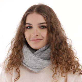 Komin zimowy dla dziewczynki, szary, Izera