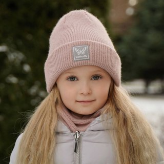 Komplet zimowy dla dziewczynki: czapka i komin brązowy Florka