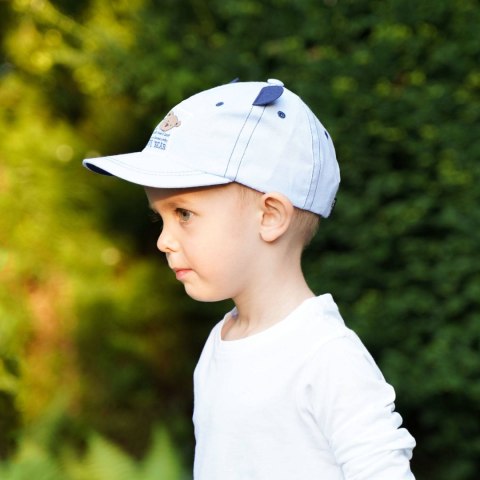 Czapka z daszkiem dla chłopca, błękitna, bawełniana Tedi Czapka z daszkiem dla chłopca, błękitna, bawełniana Tedi