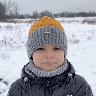 Komplet zimowy dla chłopca: czapka i komin camelowy Juliusz
