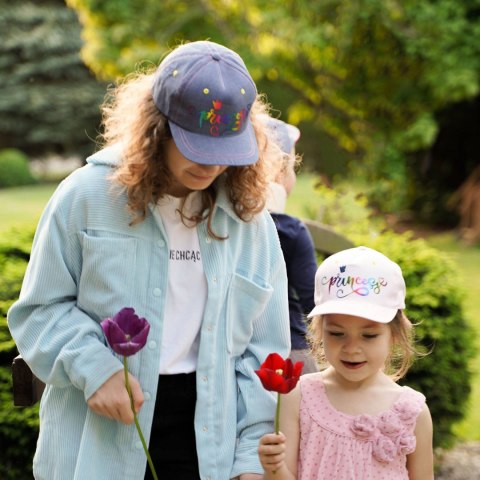 Czapka z daszkiem dla dziewczynki, biała, bawełniana, Princess Czapka z daszkiem dla dziewczynki, biała, bawełniana, Princess