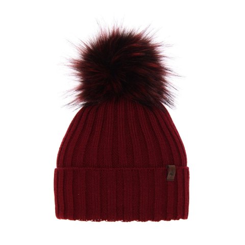 Czapka zimowa damska, bordowa, z wełną merino Texa Czapka zimowa damska, bordowa, z wełną merino Texa