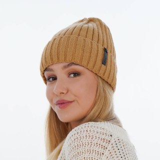 Czapka zimowa damska, camelowa Parisa