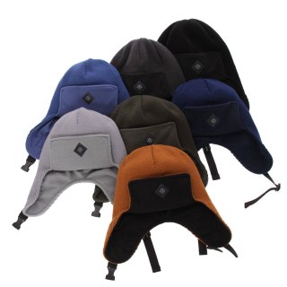 Czapka zimowa dla chłopca, khaki, uszatka, wiązana Dolomit