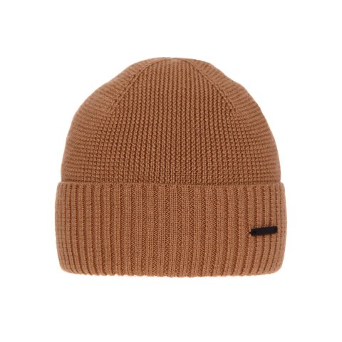 Czapka zimowa męska, brązowa, z wełną merino Henk Czapka zimowa męska, brązowa, z wełną merino Henk