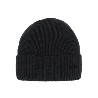 Beret zimowy męski, szary, z wełną merino, Henk