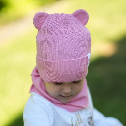 Komplet jesienny/ wiosenny dla dziewczynki: czapka i komin czarny Kajra Komplet jesienny/ wiosenny dla dziewczynki: czapka i komin czarny Kajra