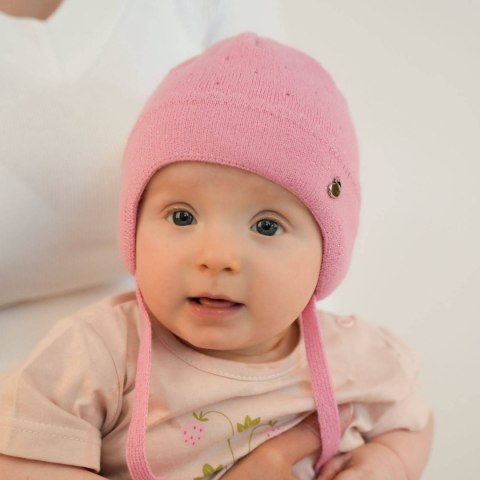Czapka jesienna, wiosenna dla dziewczynki, szara, wiązana Walia