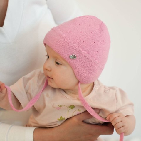 Czapka jesienna, wiosenna dla dziewczynki, szara, wiązana Walia
