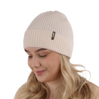 Czapka zimowa damska, szara, 100% wełniana merino Megan