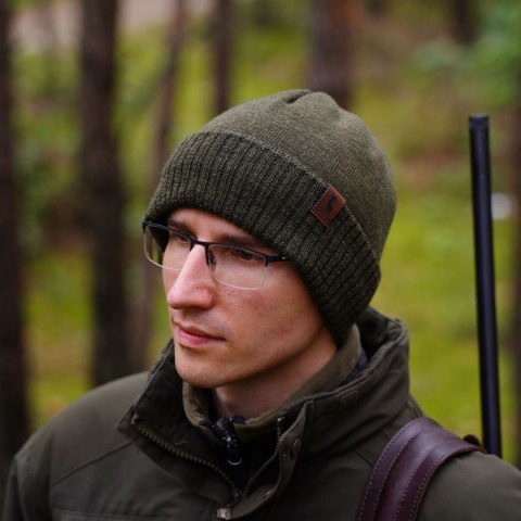 Czapka zimowa męska, brązowa, z wełną merino Hogan Czapka zimowa męska, brązowa, z wełną merino Hogan