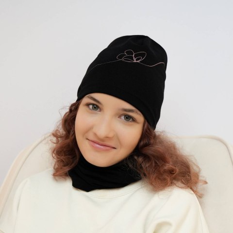Czapka i komin dla dziewczynki jesienny, wiosenny komplet, kremowy, bawełniany Jula Czapka i komin dla dziewczynki jesienny, wiosenny komplet, kremowy, bawełniany Jula
