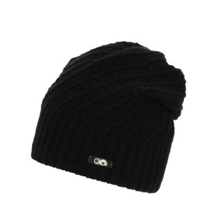Czapka zimowa damska, czarna, z wełną merino Misha