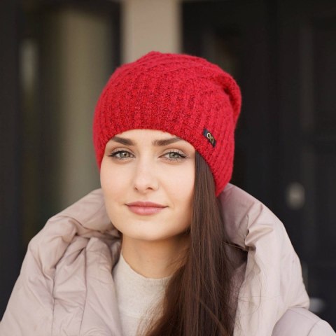 Czapka zimowa damska, czarna, z wełną merino Misha Czapka zimowa damska, czarna, z wełną merino Misha