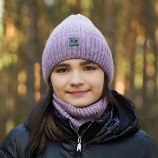 Komplet zimowy dla dziewczynki: czapka i komin różowy Tasha