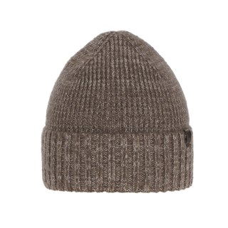 Czapka zimowa damska, brązowa, z wełną merino Alvara